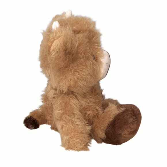 2020 Animal Adventure Brown Cow Yak Bull Stuffed Plush Toy 11" - Picture 3 of 6